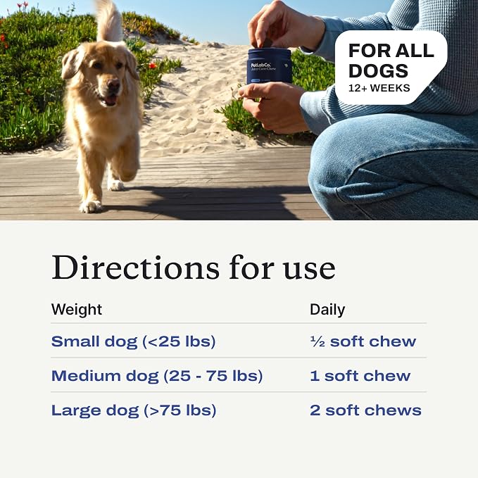 Petlab Co. Joint Care Chews - High Levels of Glucosamine for Dogs, Green Lipped Mussels, Omega 3 and Turmeric - Hip and Joint Supplement to Actively Support Mobility, Pack of 2