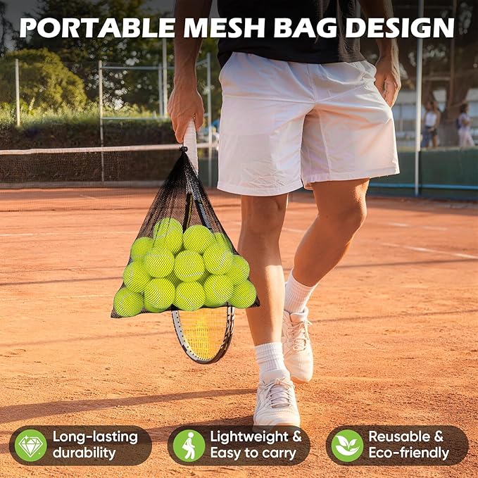 Treeroot 16/30/40/60 Pcs Tennis Balls, High Elasticity Tennis Balls Bulk, Comes with a Portable Mesh Bag, Tennis Ball for Dogs, Suitable for Beginner Training Ball, Durable & Bounce