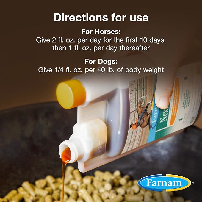 Farnam Next Level Horse Joint Supplement for Horses & Dogs, Helps Maintain Connective Tissue to Ease Joint Stiffness Due to Daily Activity, 128 oz, 128 Day Supply