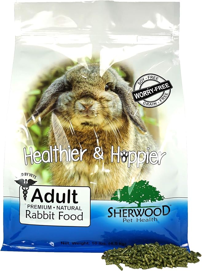 Sherwood Pet Health Adult Rabbit Food Alfalfa Timothy Hay-Based Blend 10 lbs, Grain and Soy-Free for Better Digestion