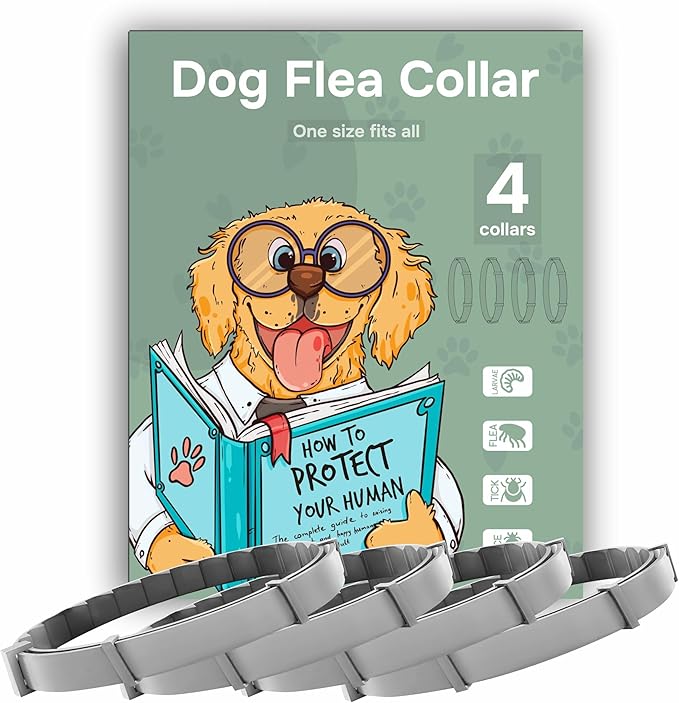 cabins Flea and Tick Prevention for Dogs - Flea Collar - 4 Count - Adjustable