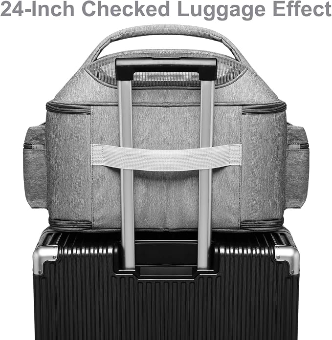Pet Carrier for Large Fat Cats and Small Dog, Fits up to 20 pounds Car Seat Travel Carrier, Collapsible Indoor Outdoor Soft Side Carrier Bed House Airline Approved Under Seat