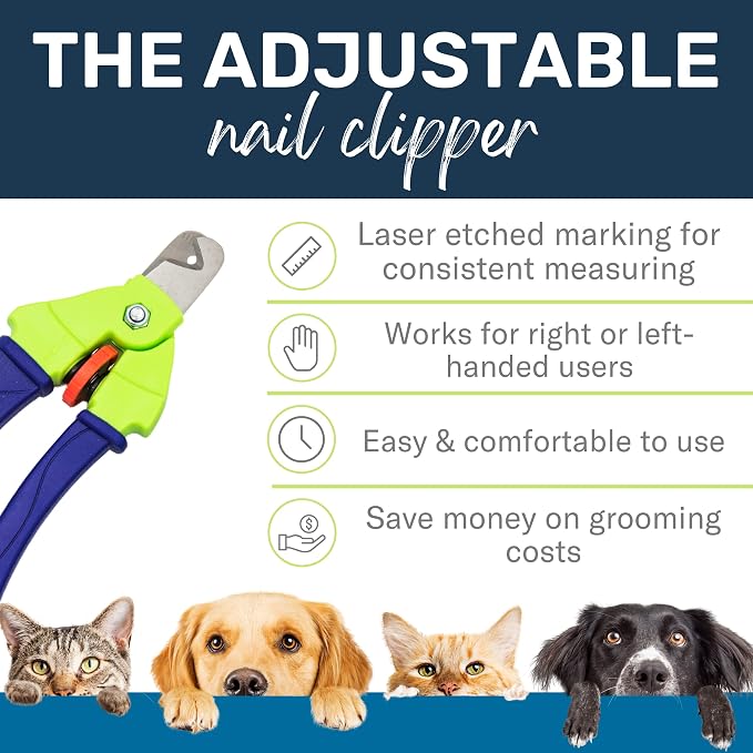 Zen Clipper Precise Safer Pet Nail Trimmer - Fully Adjustable Pet Nail Clipper for Dogs and Cats - Clips only The Amount of Nail You Chose Quick, Clean and Quiet Cut - Patented (Junior)