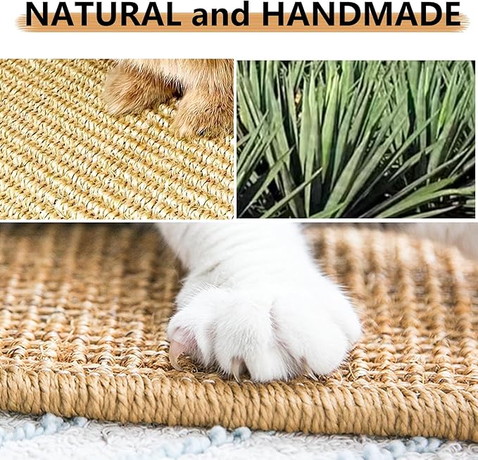 1PCS Rabbit Scratch Mat Natural Bunny Scratching Pad Claws and Teeth Care Rabbit Mats for Cages Rabbit Chew Toys for Bunny Pet Cage Bedding for Biting Sleeping Nesting, 24x16