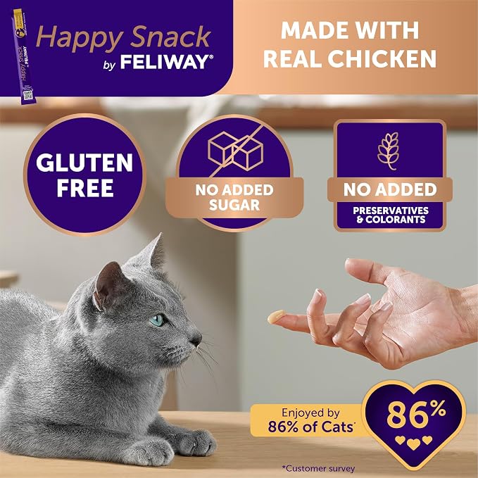 FELIWAY Classic 30 Day Cat Calming Pheromone Diffuser Kit & Happy Snack Delicious Calming cat Treats (12-ct Chicken Flavor)