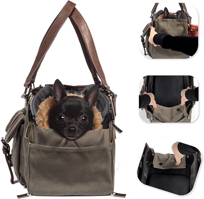 SHELL TOTE (ONLY for use with MISO PUP's Interchangeable BASE PET CARRIER, WEEKEND CANVAS GREEN)