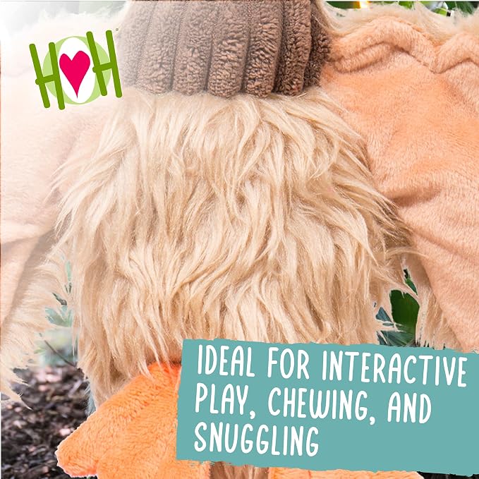 HuggleHounds X-Brace Squeaky Dog Toy - Interactive Dog Toys for Large Pets to Keep Them Busy, Pet Supplies, Soft & Cute Puppy Plush with Squeak, Tough Plushy - Drake Duck, Large