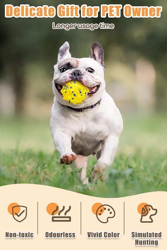 Moonorange 2.36'' Dog Balls for Dogs Aggressive Chewers Indestructible Tennis Durable Bouncy Interactive Dog Toy Balls for Fetch Game Floating Training(Yellow Medium)