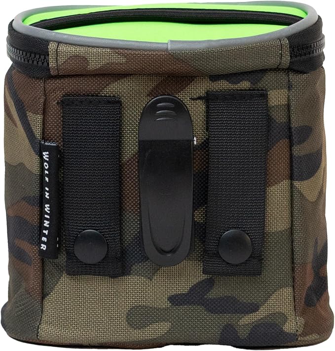 Quickdraw Dog Treat Pouch – Training Bag with Poop Bag Dispenser, Clicker Holder and Waist Belt – Hands-Free, Reflective and Durable for Dog Training and Hikes (Light Green/Camo)