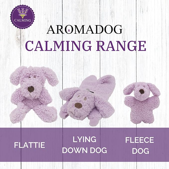 Rosewood Calm Fleece Flattie Dog Toy, with Calming Lavender Blend Essential Oils