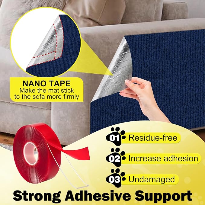 ENONCI 78.7"x15.8" Large Couch Protector from Cat Claws,Anti Scratch Furniture Protector for Cats Corner Wall Scratcher,Replacement for Cat Tree Post Shelves