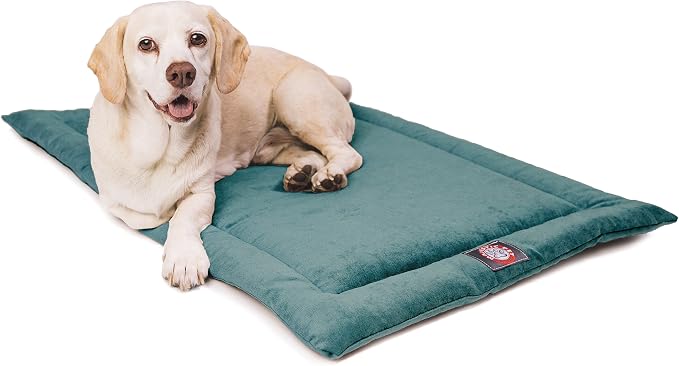 Majestic Pet Dog Crate Mat - Machine Washable Soft Plush Pet Bed Pad for Crates & Kennels, USA Crafted, 24"x18" Villa Azure