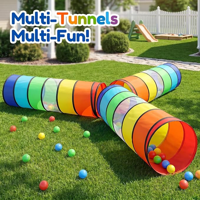 Kids Play Tunnel Tent for Toddlers, Colorful Pop Up Crawl Tunnel Toy for Baby or Pet with Breathable Mesh, Collapsible Gift for Boy and Girl Play Tunnel Indoor and Outdoor Game