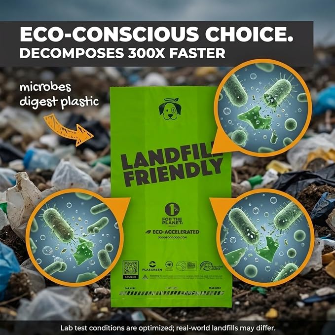 Doggy Do Good - 360 Count, Heavy Duty Poop Bags for Dogs - Standard Size - Dog Waste Bags Made with 50% Recycled Plastic + 15% Biobased Material - Landfill-Friendly, Unscented, Leak-Proof