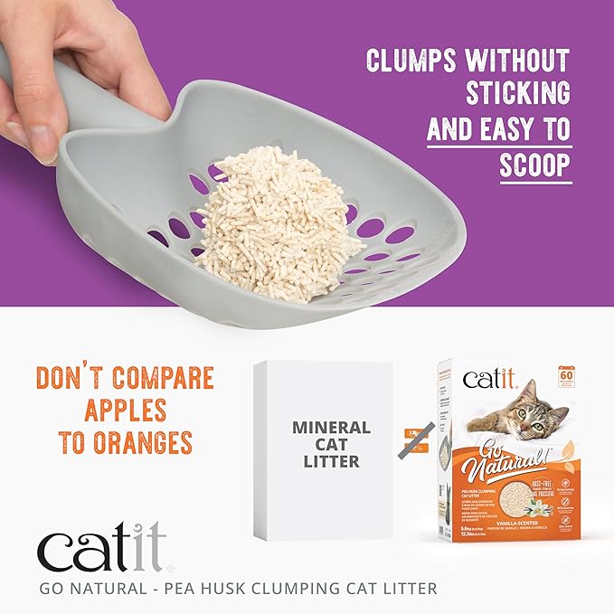 Catit Go Natural Pea Husk Clumping Cat Litter 12.3 lb, Natural (Pack of 2)