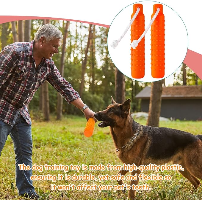 Blueweenly 6 Pcs Dog Bumper Toy for Water Retrieving Plastic Puppy Training Dummy Dog Float Toy Lightweight for Float on The Water Pool Outdoor Training Hunting Fetching (Orange)