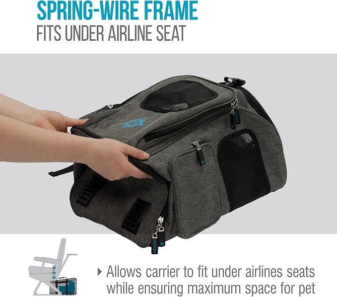 Sherpa 2-in-1 Backpack Travel Pet Carrier, Airline Approved & Guaranteed On Board - Gray, Medium