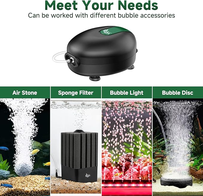 AQQA Aquarium Sponge Filter & Air Pump