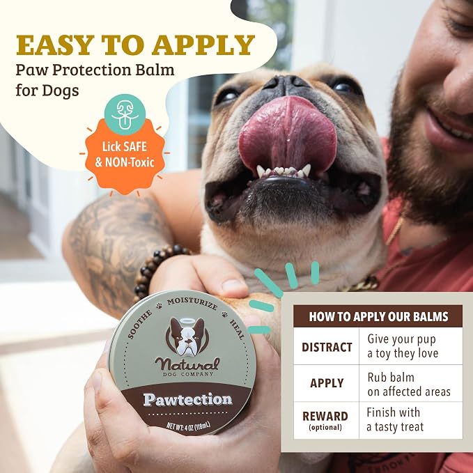 Natural Dog Company PAWDICURE Bundle, Paw Soother + PawTection Dog Paw Balms, Protect and Heal Dry, Cracked Dog Paw Pads, Organic, All Natural Ingredients, 1oz Tins
