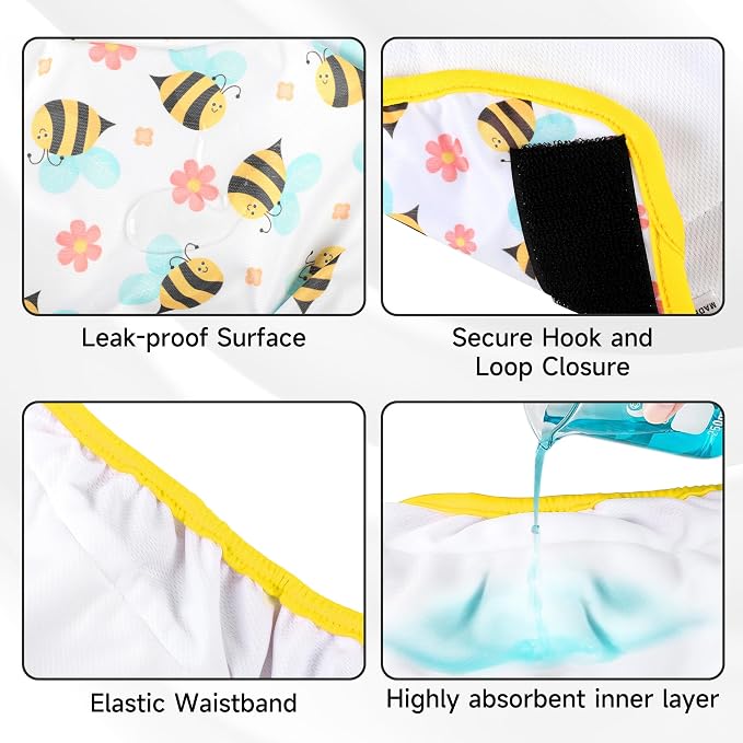 5 Pack Reusable Diapers for Doggie, Highly Absorbent Dog Diapers Female for Pet with Incontinence or Frequent Urination, Small Dog Diapers Female, Animal