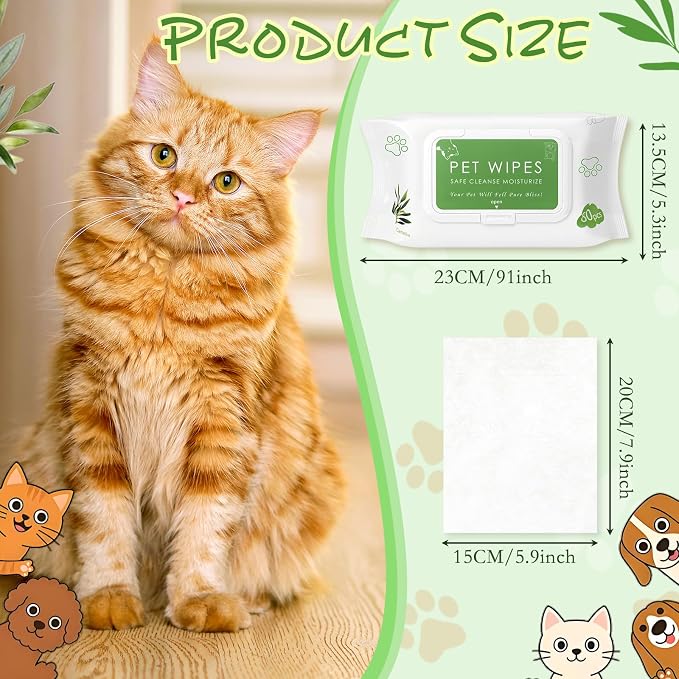 Treela 10 Packs of 800 Dog Wipes Pet Wipes Cat Grooming Supplies for Paws, Butt, Ear, Skin, Body Bath Cleaning Stain Odor Remover, Home or Travel Use(Tea Tree Flavor)