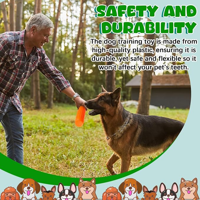 Blueweenly 4 Pcs Dog Bumper Toy for Water Retrieving Plastic Puppy Training Dummy Dog Float Toy Lightweight for Float on The Water Pool Outdoor Training Hunting Fetching (Green and Orange)