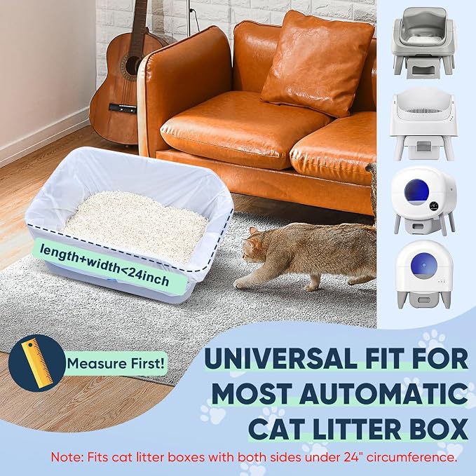 160 Count Cat Litter Box Liners Compatible with PetPivot AutoScooper 11/12 & Cumrige & Fsitego & Fumoi Self Cleaning Litter Box, Cat Litter Liners for Automatic Litter Box, 25.98" x 11.81"