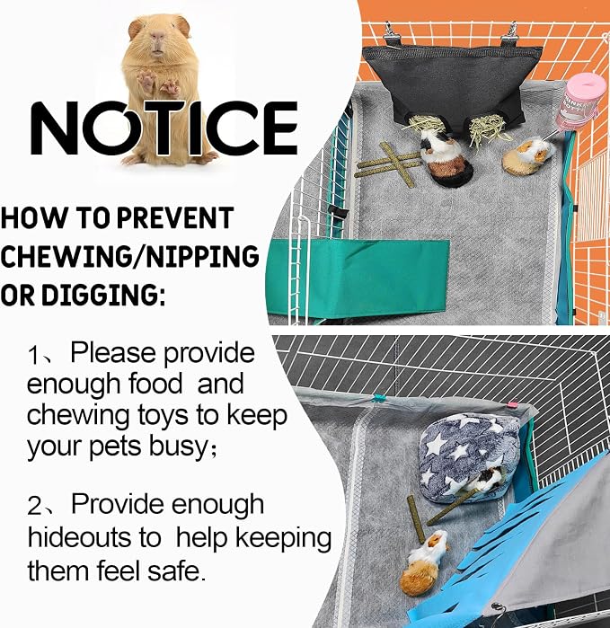 Guinea Pig Bedding, Disposable Guinea Pig Cage Liners, Charcoal Odor Controlling Absorbent Waterproof Pee Pads for Rabbits, Hamster and Other Small Animals. 24''x47''(for Midwest),20 Count