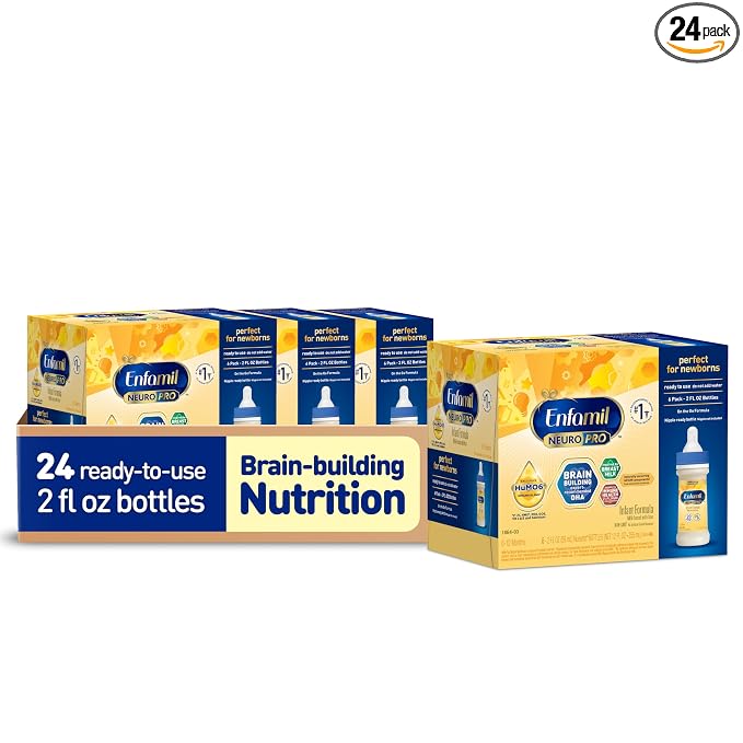 Enfamil NeuroPro Baby Formula, Brain Building Duo DHA & MFGM, Exclusive Immune Supporting HuMO6 Blend, Powder Infant Formula, Baby Milk, 2 Fl Oz, 24-Pack