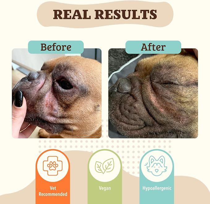 Natural Dog Company Wrinkle Balm for Dog Wrinkles (2oz Tin) All-Natural, Lick-Safe Dog Lotion for Dry Itchy Skin, French Bulldog Skin Care, Moisturizes & Cleans Wrinkle Folds, Plant-Based, Made in USA