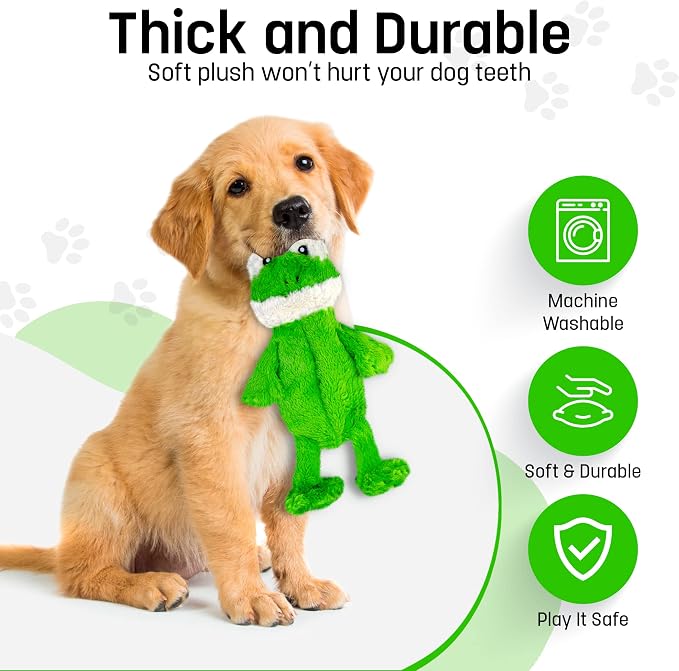 FGA MARKETPLACE Pack of 5 Flat NO Stuffing NO Squeak Plush Dog Toys, Funny Style Will Entertain Your Pet for Hours, Recommended for Small and Medium Dog 21 INCH Long