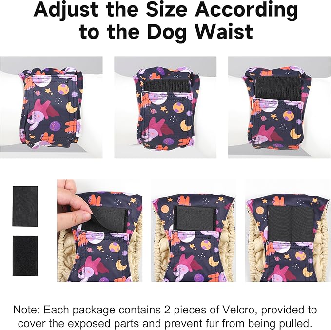 5 Pack Dog Diapers Male Reusable, Premium Belly Bands for Male Dogs, High Absorbing Male Dog Pee Wraps for Doggie in Incontinence or Excitable Urination and Training,Rabbit,L