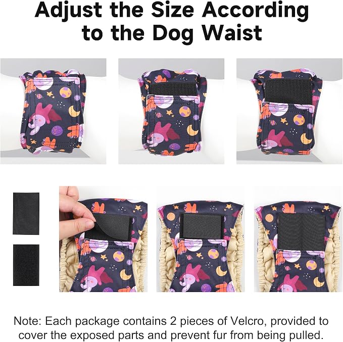 5 Pack Dog Diapers Male Reusable, Premium Belly Bands for Male Dogs, High Absorbing Male Dog Pee Wraps for Doggie in Incontinence or Excitable Urination and Training,Rabbit,M
