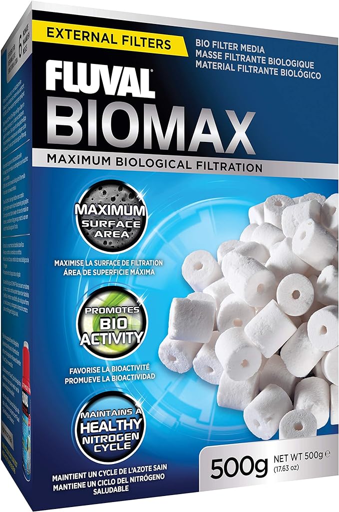 Fluval Foam Filter Block (204/205/306 & 304/305/306)- 2-Pack Biomax Bio Rings - 500 grams/17.63 Ounces