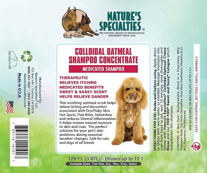 Nature's Specialties Oatmeal Shampoo and Rinse Dog Bundle, 16oz