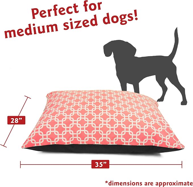 Majestic Pet Washable Non-Slip Comfy Pet Bed Medium Dog Crate Bed 35 x 28 Inch Coral