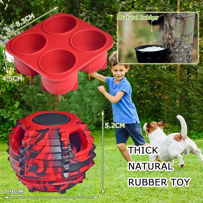 XHX Long-Lasting Interactive Dog Toy Safe for Small Dogs 10-25 lbs(Small, Red and Black)
