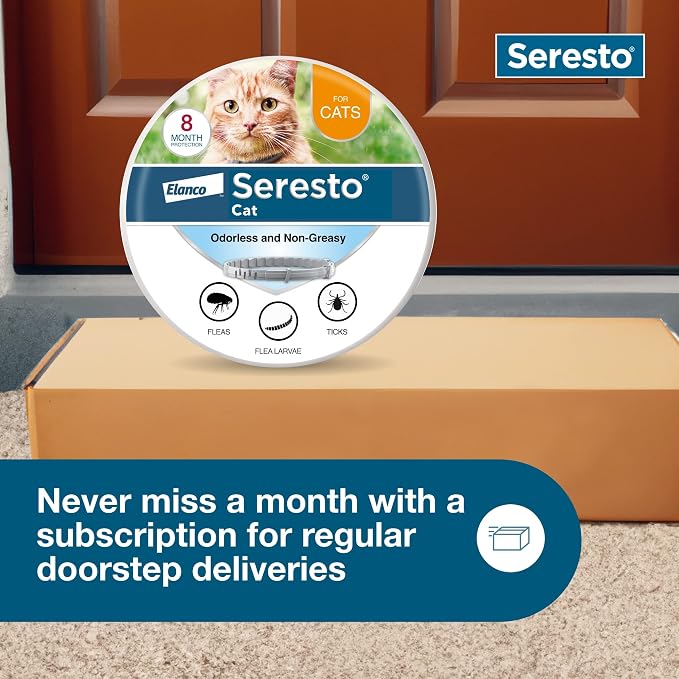 Seresto Cat Vet-Recommended Flea & Tick Treatment & Prevention Collar for Cats | 8 Months (Pack of 2)
