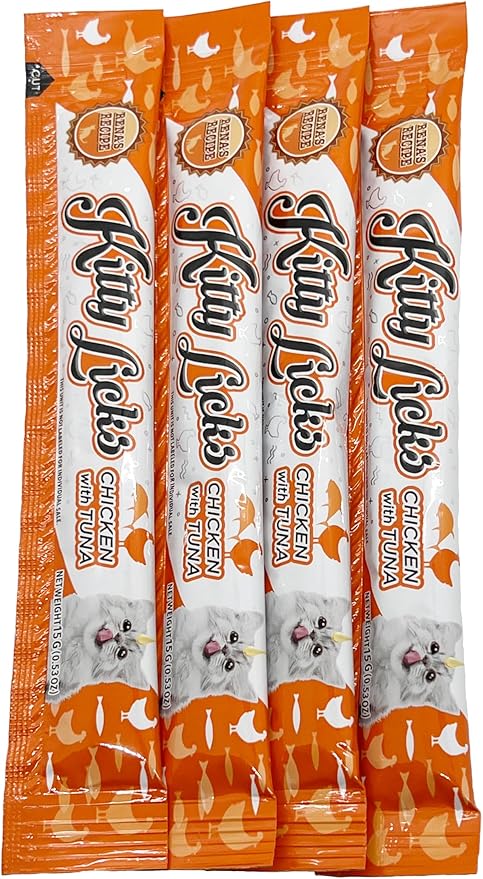 Rena's Recipe Kitty Licks Lickable Cat Treats, Chicken Variety Pack, 60 Tubes