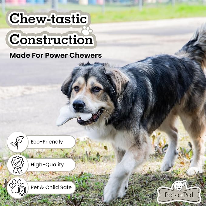 Durable Tough Cotton Canvas Squeaky Dog Toys, Eco-Friendly Interactive3-Pack Chew Toy Set for Small, Medium& Large Dogs, Sarge, T-Bone & Pinky