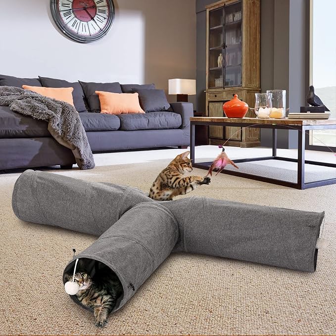 Ownpets Cat Tunnel T-Shape and S-Shape for Cat Kitten Kitty Puppy Rabbit