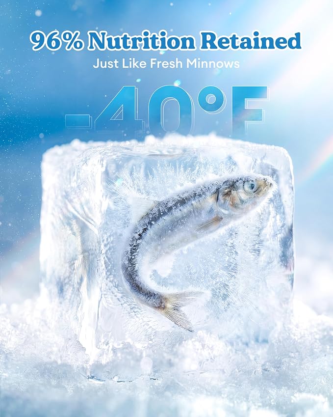 Freeze Dried Minnows for Dogs, Single Ingredient Raw Dog Treats Fish, High Protein Minnows Made in USA, Healthy Treat for Cats Dogs (7oz)