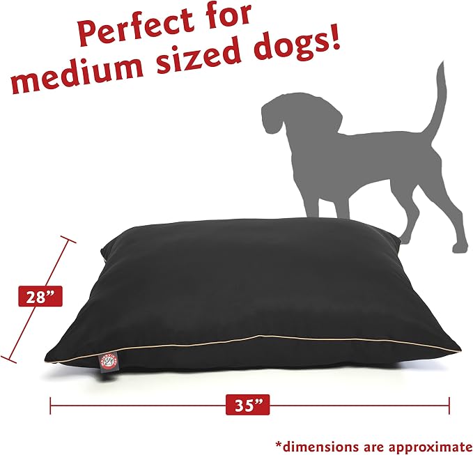 Majestic Pet Rectangle Medium Dog Bed Washable – Non Slip Comfy Pet Bed – Dog Crate Bed Super Value Pillow Dog Bed – Dog Kennel Bed for Sleeping - Dog Bed Medium Breed 35 x 28 Inch – Solid Black