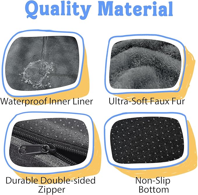 Chez Paw XXL Orthopedic Dog Bed for Extra Large Dogs, Extra Thick Egg-Crate Foam Waterproof Pet Couch with Removable Washable Cover, 4-Sided Bolster & Non-Slip Bottom, Grey 45"x35"x7.5"