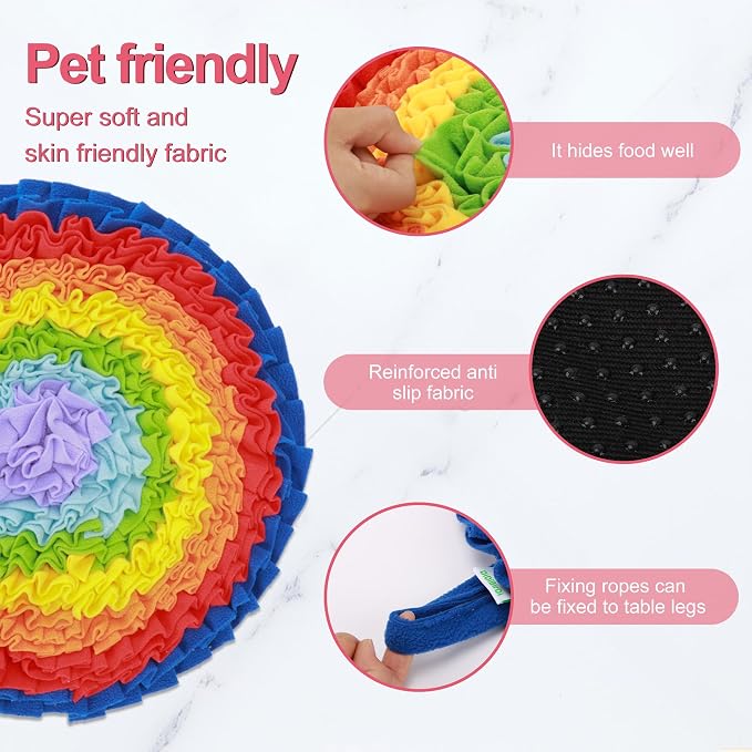 2 Pcs Snuffle Mat for Dogs, Pet Slow Feeding Interactive Toys for Smell Training, Foraging Skills, Suitable for Puppy or Cat (Large 45cm)