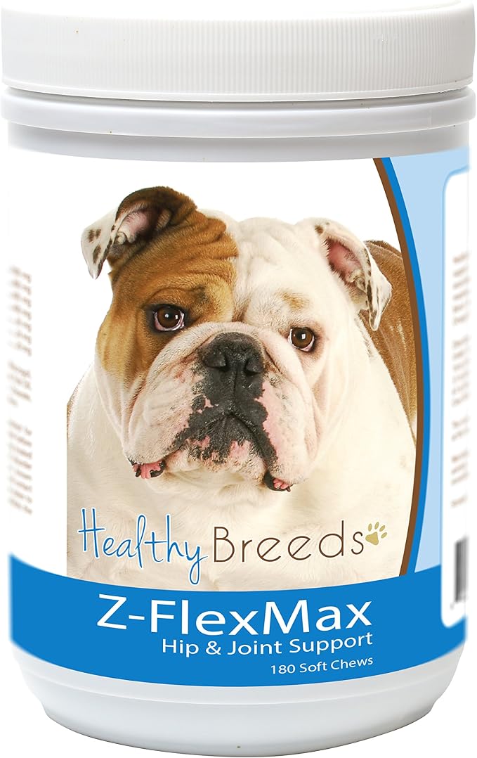 Healthy Breeds Bulldog Z-Flex Max Dog Hip and Joint Support 180 Count