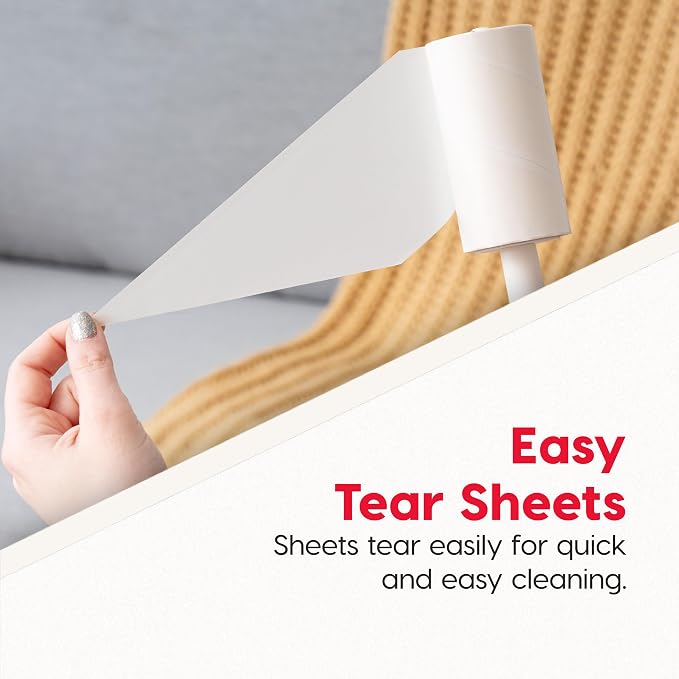 IRIS USA Extra Sticky Lint Roller, Standard Pack Comes with Storage Box and Refills, 90 Sheets/Roll, 720 Sheets Total, Easy Tear Lint Remover for Dog Cat Pet Hair On Clothes, Couch, Bed, Floor