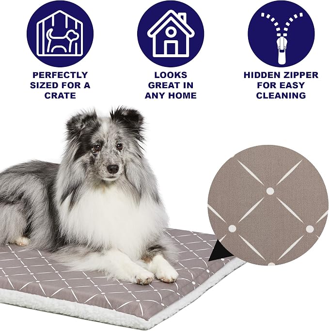 MidWest Homes for Pets Quiet Time Couture Paxton Pet Bed with Removable Pillow Cover, Mushroom, 30"