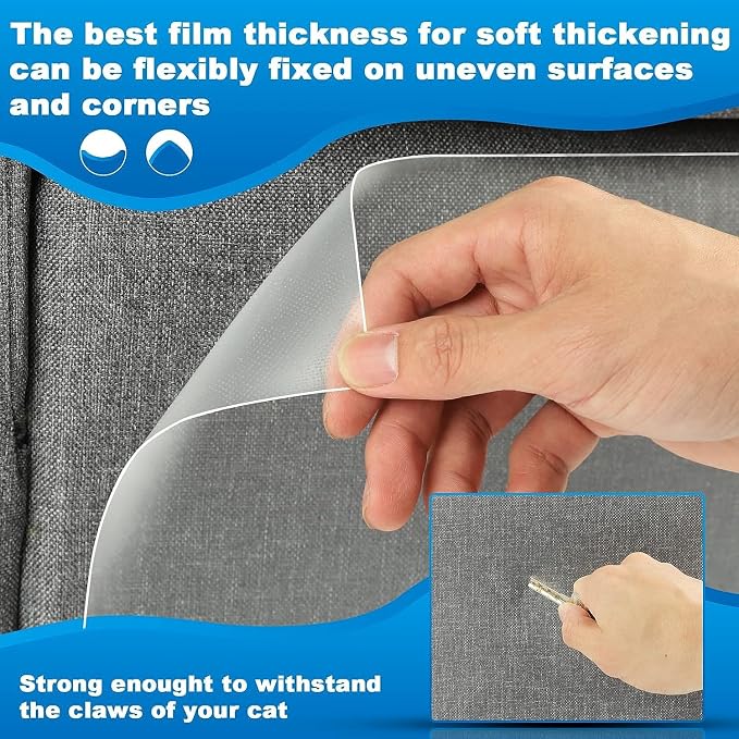 Cat Scratch Furniture Protector, 18PCS, Frosted, Large Area Coverage, Easy to Install, BPA-free, Environmentally Friendly