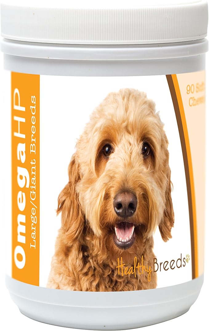 Healthy Breeds Goldendoodle Omega HP Fatty Acid Skin and Coat Support Soft Chews 90 Count